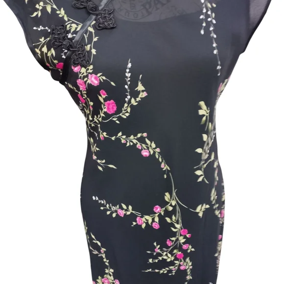 Ronni Nicole Black Floral Midi Dress - Picture 3 of 5